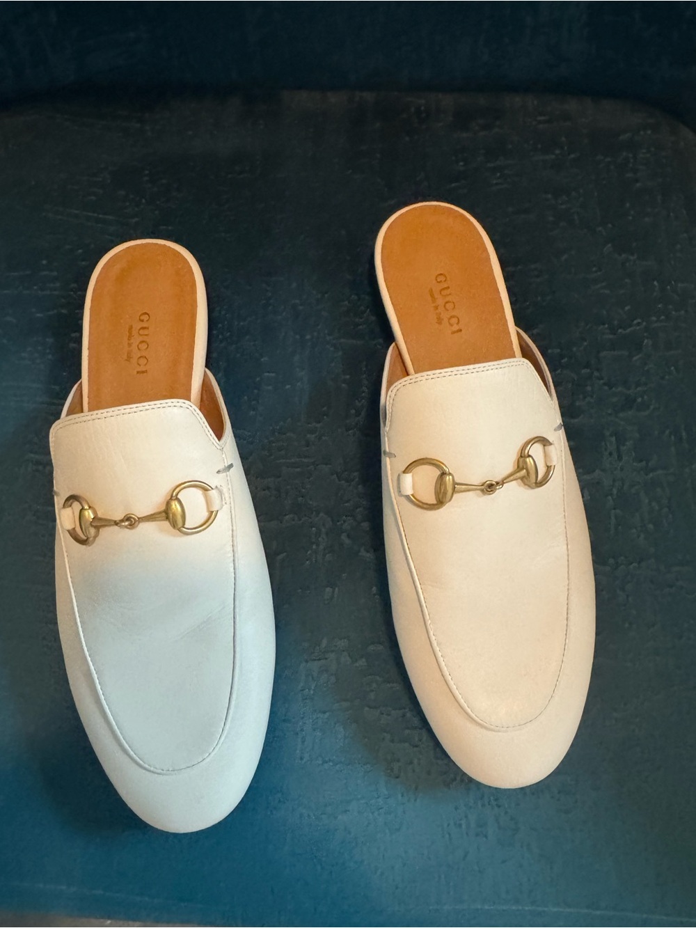 Gucci Cream Leather Horsebit Backless Mules